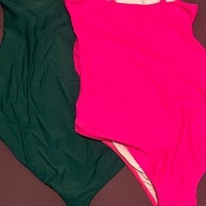 Green and Pink MATERNITY One-Piece Swimsuits